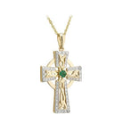 14K Gold Diamond & Emerald Large Cross Pendant - Celtic CollectionsJewelrySOLVAR46102