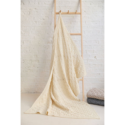 Keem Supersoft Aran Blanket - Cream