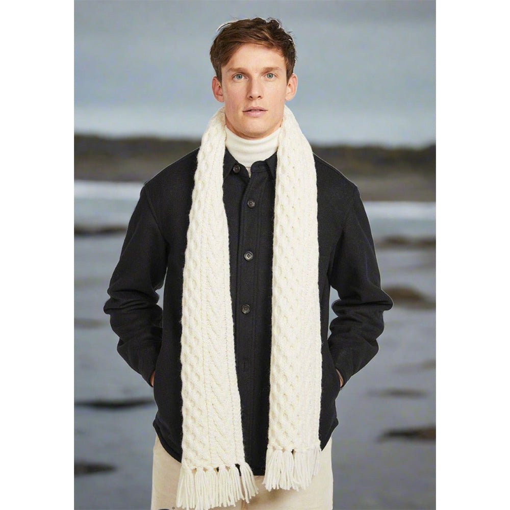 Aran Honeycomb Pattern Scarf Mens - Celtic CollectionsScarfR867669