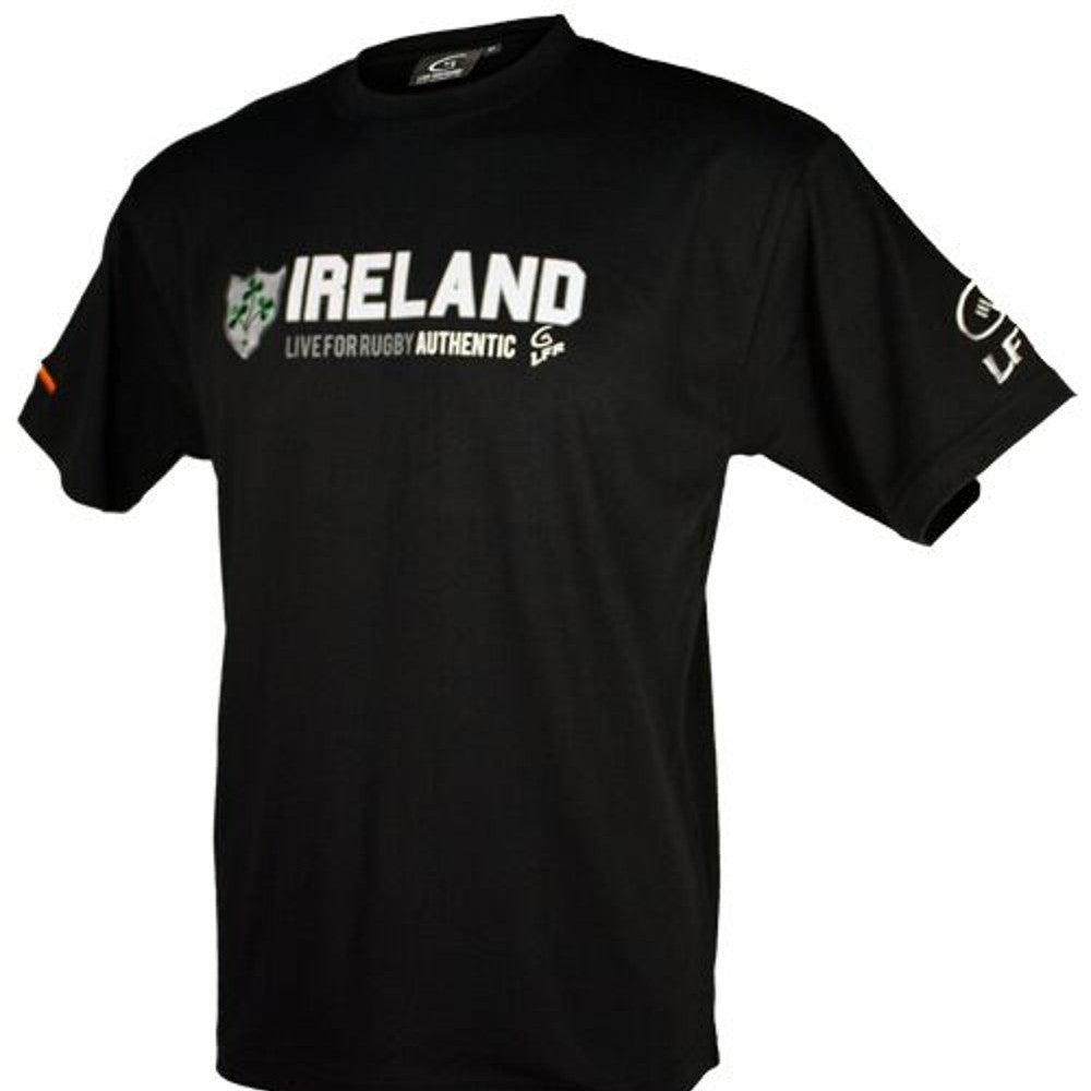 Black Rugby Shamrock Horizontal Ireland T-Shirt - Celtic CollectionsClothingTRSHIB