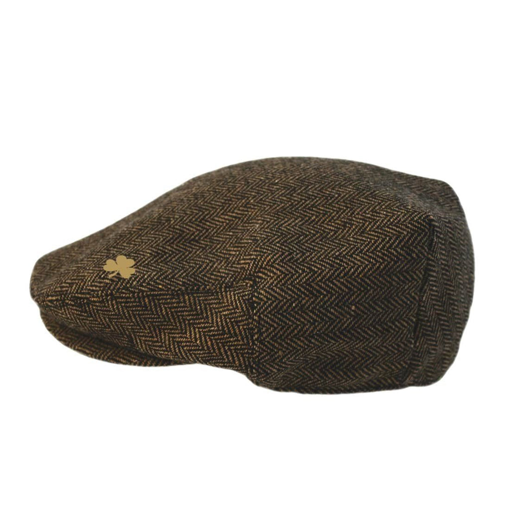 Blasket Island Cap (Brown) W/Gold Shamrock - Celtic CollectionsClothing85985