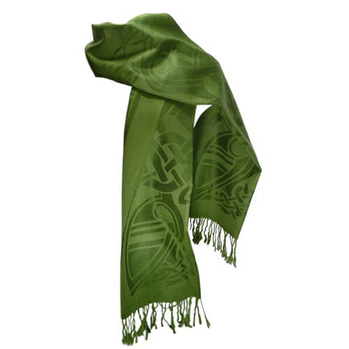 Celtic Design Forest Green Wool Scarf - Celtic CollectionsScarfPF4040