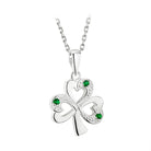 Celtic Woman Silver Emerald Shamrock Necklace - Celtic CollectionsJewelryS44558