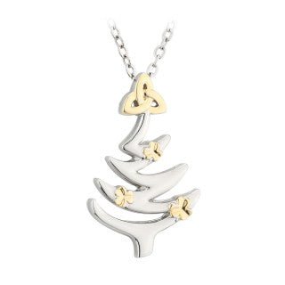 Christmas Tree Trinity Knot Shamrocks Pendant - Celtic CollectionsJewelrySOLVAR46058