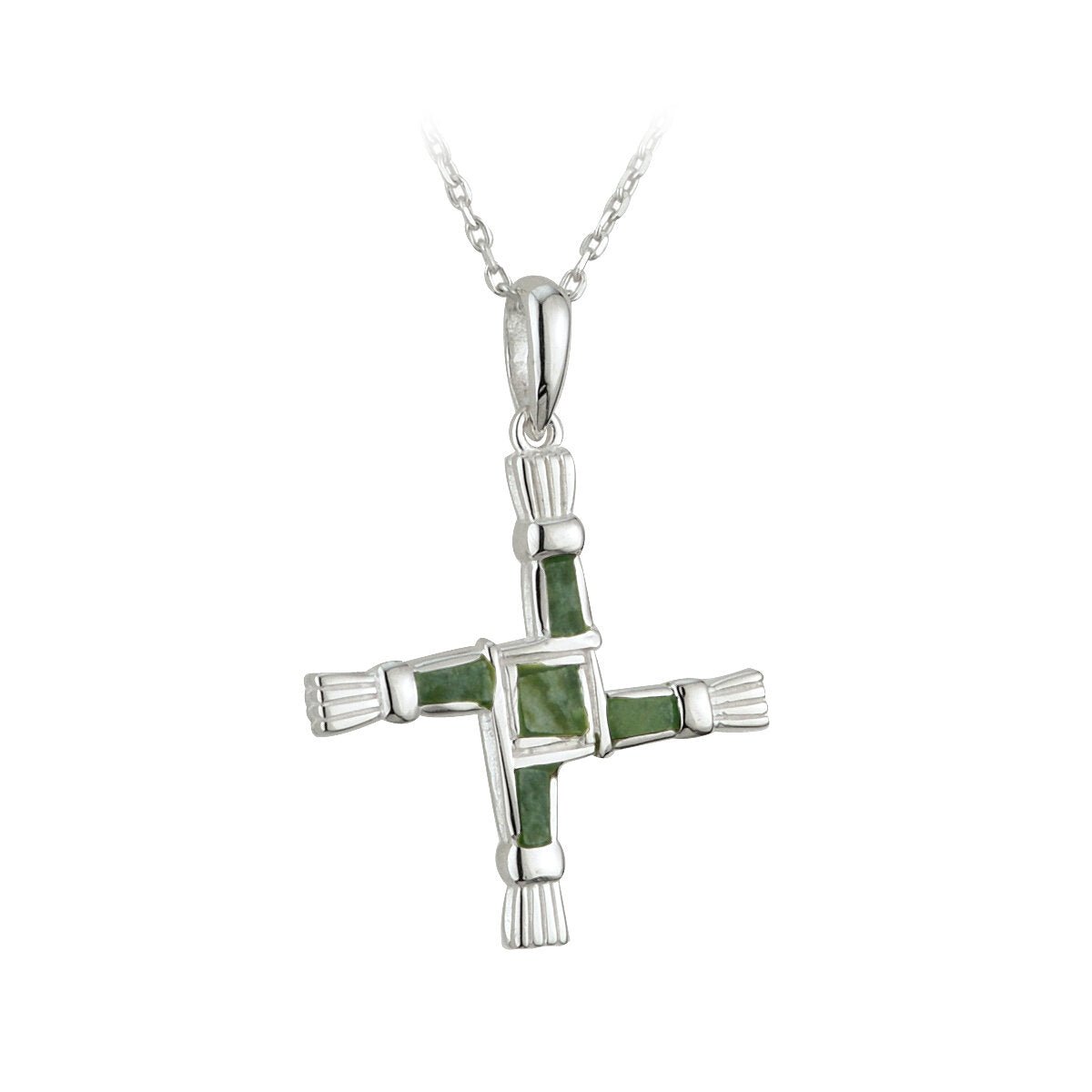 Connemara Marble St Brigid's Cross Necklace - Celtic CollectionsJewelrySOLVAR44703