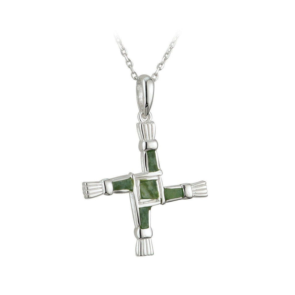 Connemara Marble St Brigid's Cross Necklace - Celtic CollectionsJewelrySOLVAR44703