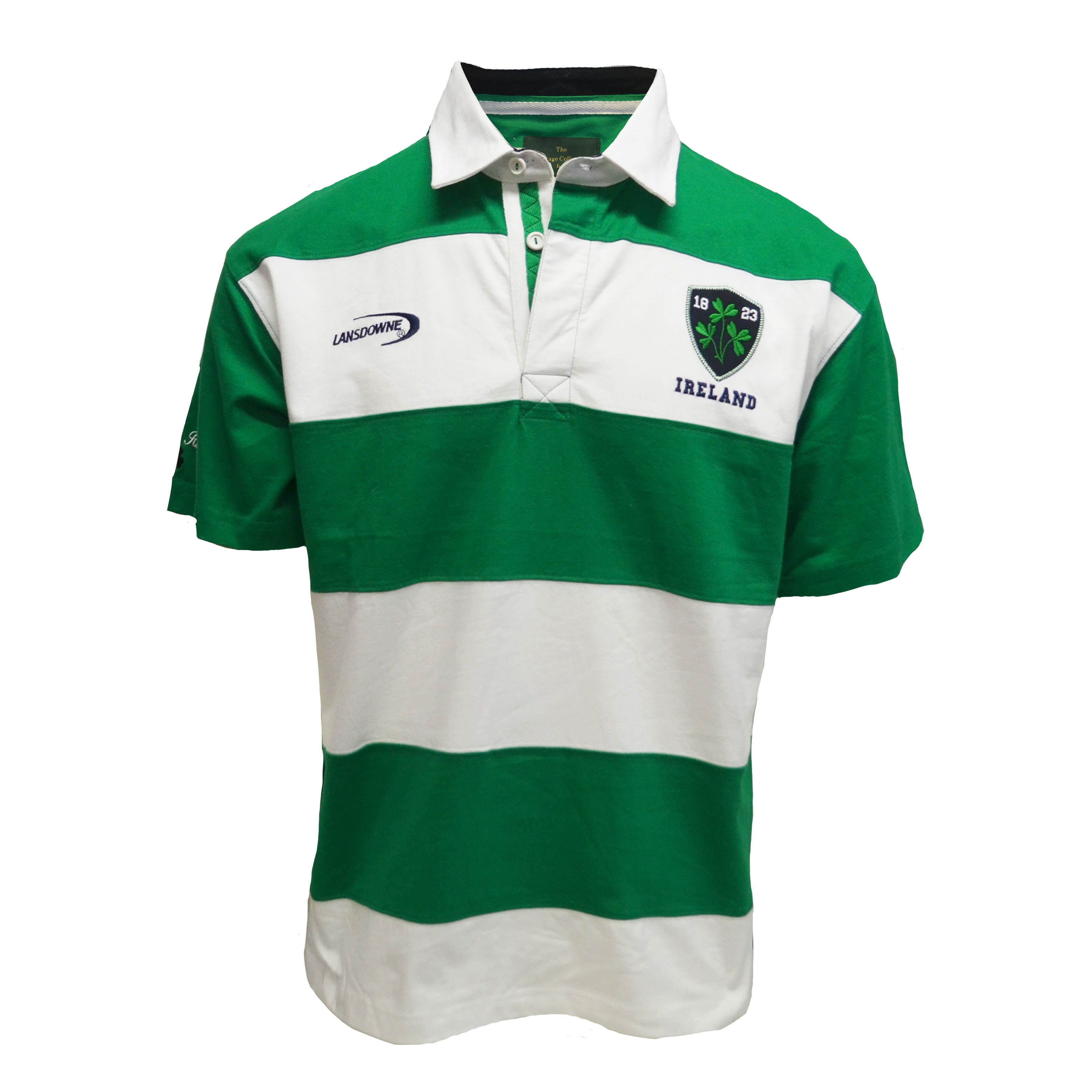 Emerald/White Stripe Ireland Short Sleeve Rugby Top - Celtic CollectionsClothingR3099