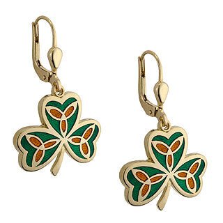 Gold Plated Shamrock Earrings - Celtic CollectionsJewelryTG3150