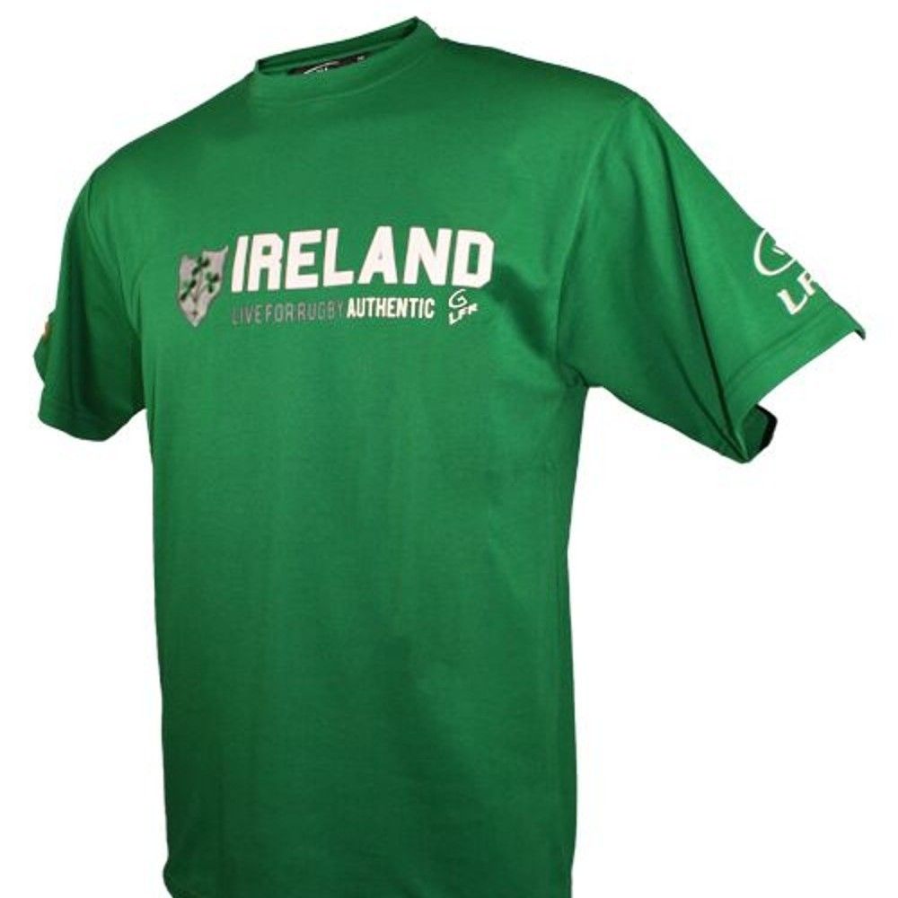 Green Rugby Shamrock Horizontal Ireland T-Shirt - Celtic CollectionsClothingTRSHI