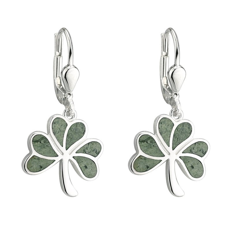 Marble Shamrock Drop Earrings - Celtic CollectionsJewelrySOLVAR33593