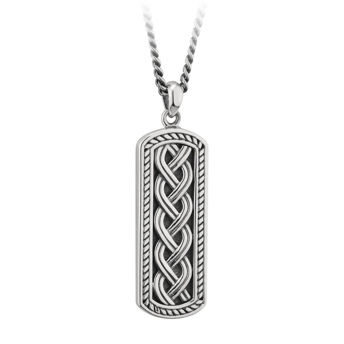 Men's Silver Oxidised Celtic Ingot Pendant - Celtic CollectionsJewelryS46454