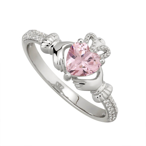 October Birthstone Rose Claddagh Ring - Celtic CollectionsJewelryS2106210