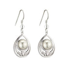 Pearl Claddagh Drop Earrings - Celtic CollectionsJewelrySOLVAR34138