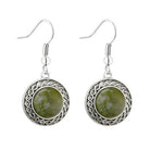 Rhodium Connemara Marble Celtic Drop Earrings - Celtic CollectionsJewelrySOLVAR33779