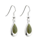 Rhodium Connemara Marble Drop Earrings - Celtic CollectionsJewelrySOLVAR33398