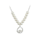 Rhodium Plated Pearl Claddagh Necklet - Celtic CollectionsJewelryS45071