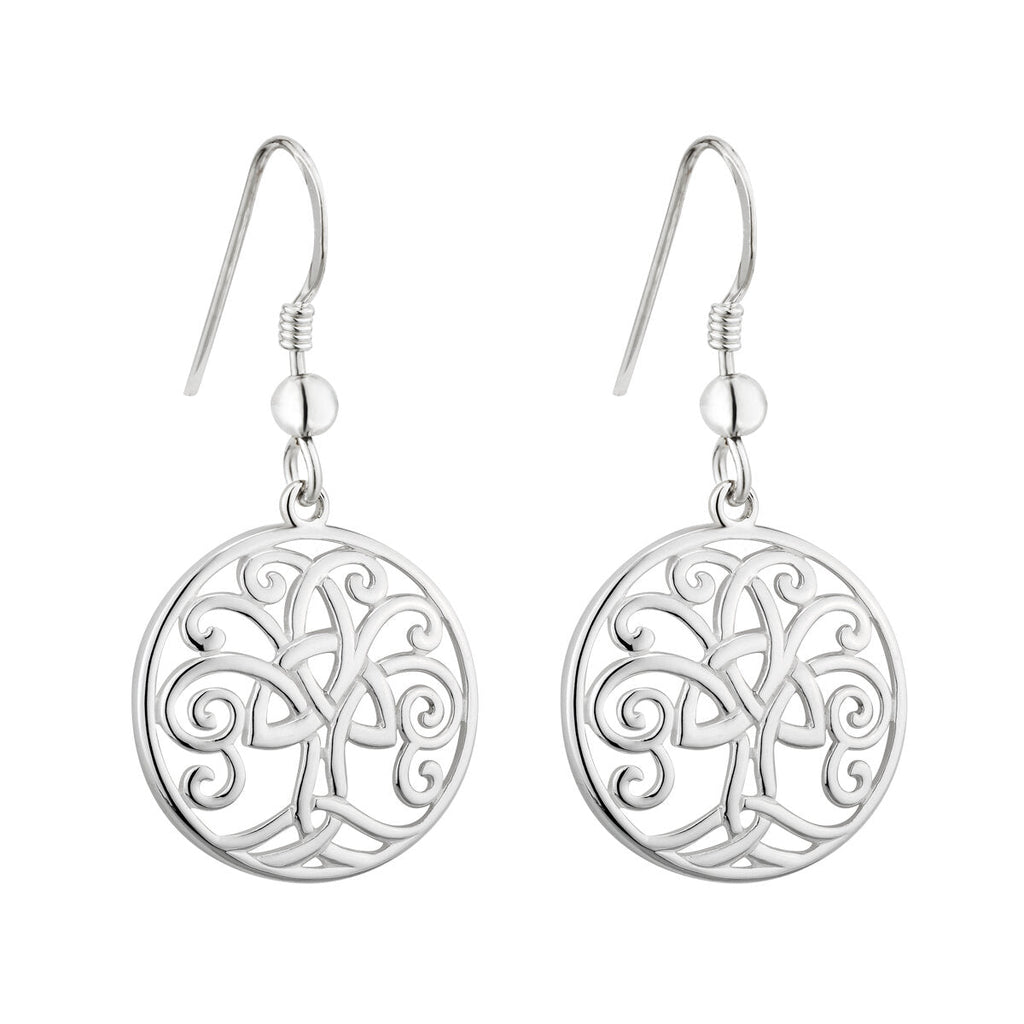 Silver Celtic Tree of Life Earrings - Celtic CollectionsJewelryS33683