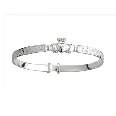 Silver Claddagh Celtic Baby Bangle - Celtic CollectionsJewelryS5268