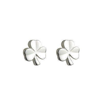 Silver Kids Shamrock Stud Earrings - Celtic CollectionsJewelryS33197