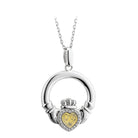 Silver Moving Gold Heart Claddagh Pendant - Celtic CollectionsJewelrySOLVAR46639