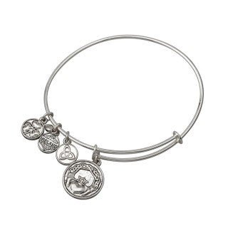 Silver Plate Claddagh Charm Bangle Bracelet - Celtic CollectionsJewelrySOLVAR5749S