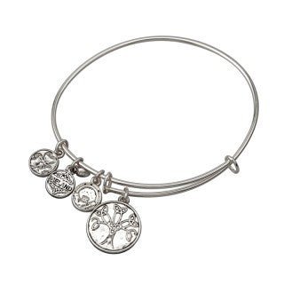 Silver Plate Tree of Life Charm Bangle Bracelet - Celtic CollectionsJewelrySOLVAR5754S