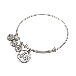 Silver Plate Trinity Charm Bangle Bracelet - Celtic CollectionsJewelrySOLVAR5751S