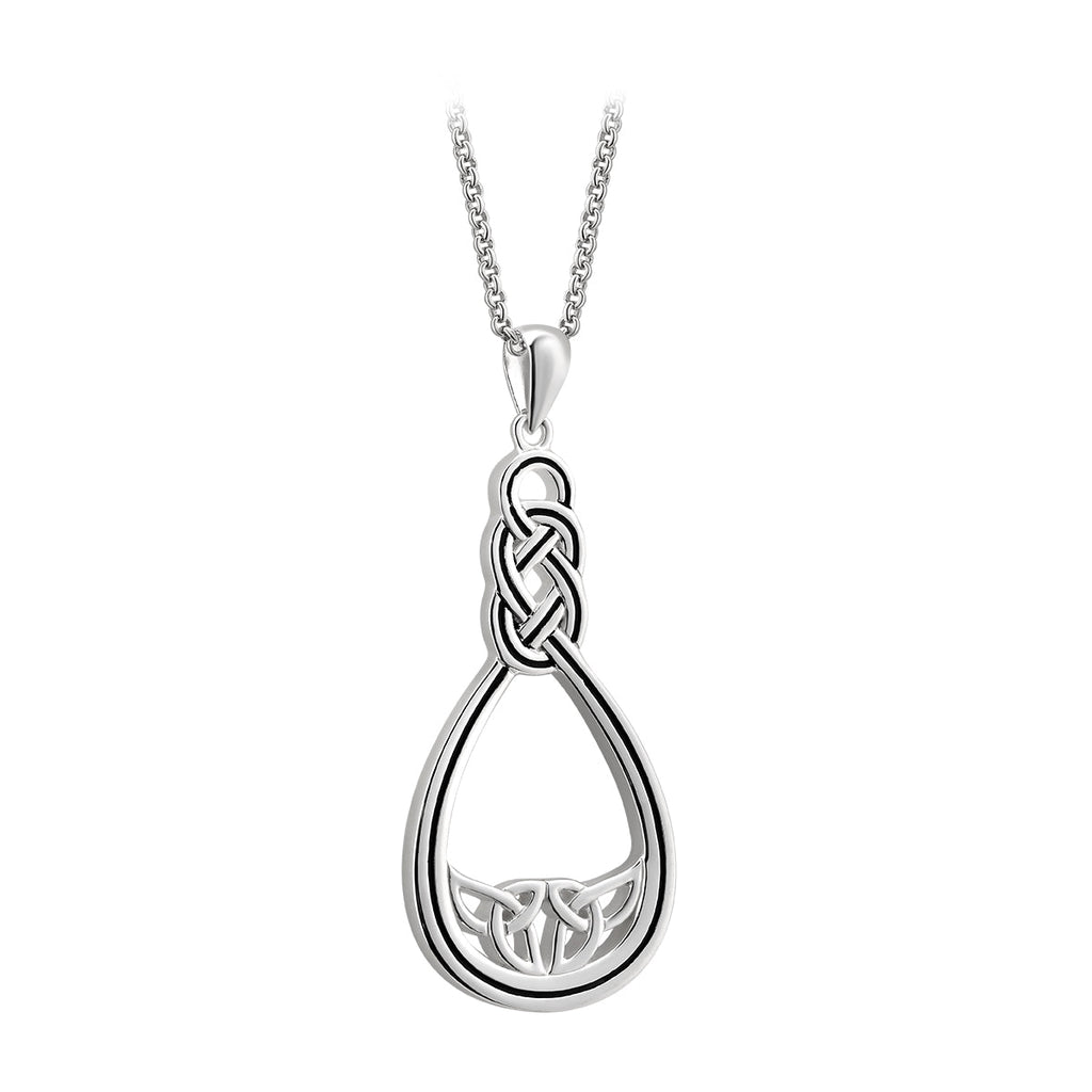 Sterling Silver Black Enamel Celtic Twist Pendant - Celtic CollectionsJewelrySOLVAR46618