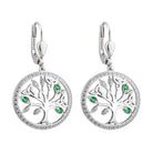 Sterling Silver Crystal Illusion Tree Of Life Drop Earrings - Celtic CollectionsJewelrySOLVAR34025