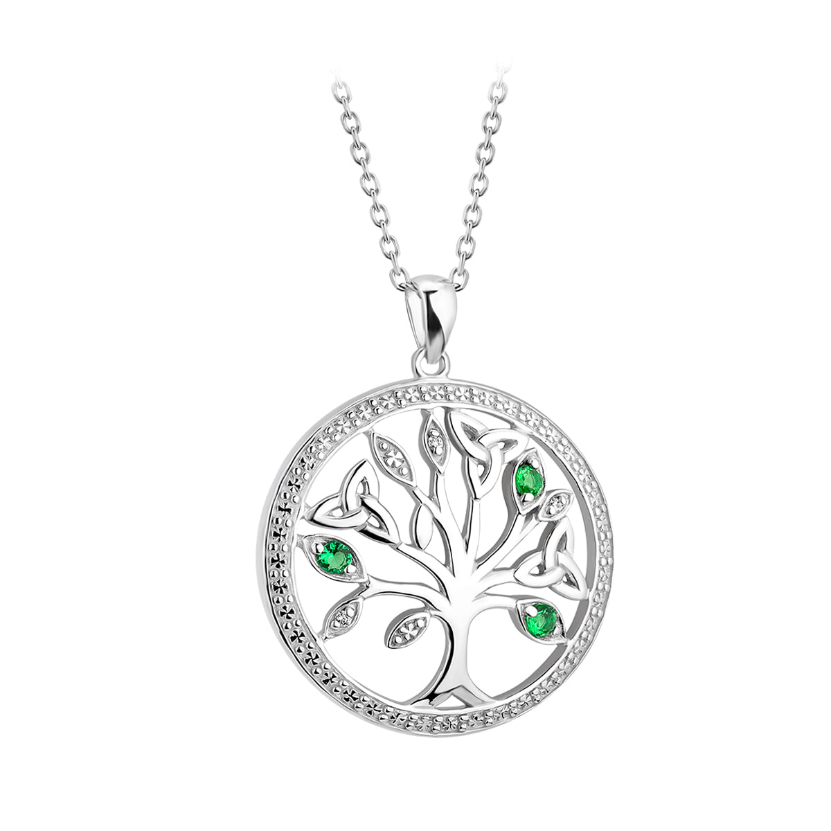 Sterling Silver Crystal Illusion Tree Of Life Pendant - Celtic CollectionsJewelrySOLVAR46622