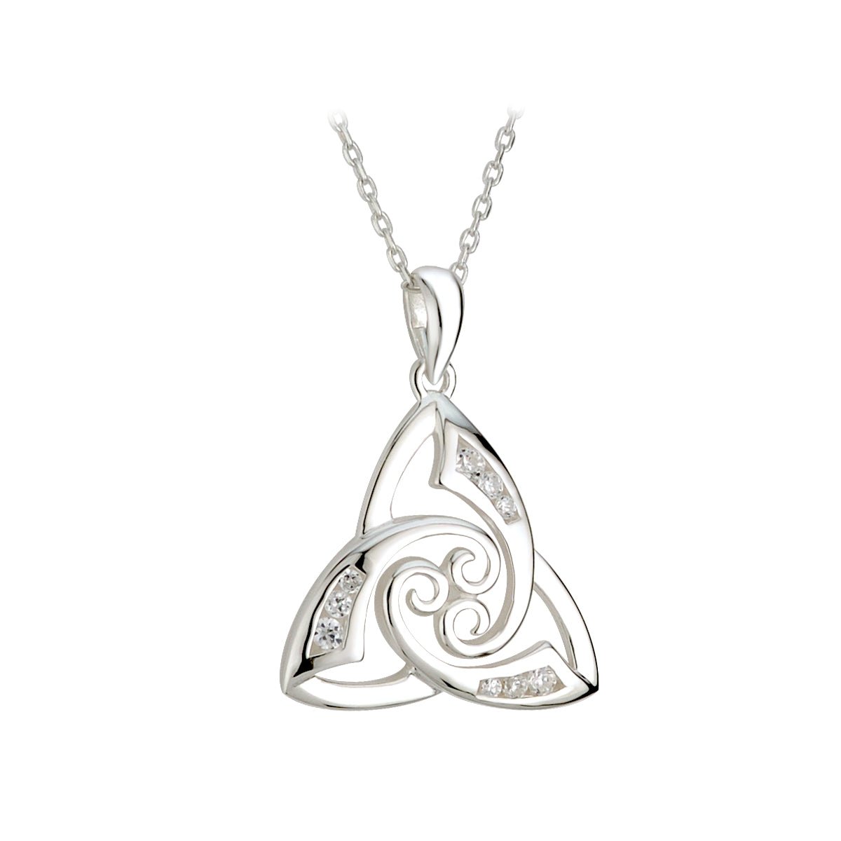 Sterling Silver Cz Twist Trinity Pendant - Celtic CollectionsJewelrySOLVAR44857