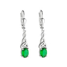 Sterling Silver Green Crystal Trinity Knot Earrings - Celtic CollectionsJewelryS34199