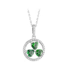 Sterling Silver Green Cz Shamrck Circle Pendant - Celtic CollectionsJewelrySOLVAR46481