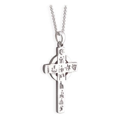 Sterling Silver History Of Ireland Cross Pendant - Celtic CollectionsJewelryS44776