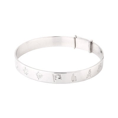 Sterling Silver History Of Ireland Kids Expanding Bangle - Celtic CollectionsJewelryS5796