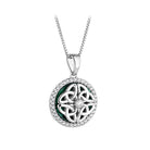 Sterling Silver Malachite & CZ Spinning Celtic Necklace - Celtic CollectionsJewelryS47102