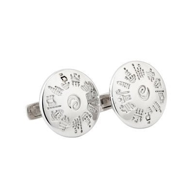 Sterling Silver Round History of Ireland Cufflinks - Celtic CollectionsJewelrySOLVAR6502